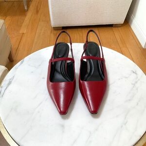 Vince sling back 6.5 shoes of burgundy leather.